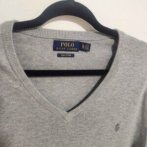 Vintage Polo Ralph Lauren Pima Cotton V Neck Pullover Sweater - Size XL Men's